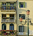 Balcons fleuris sur la Riva San Biasio